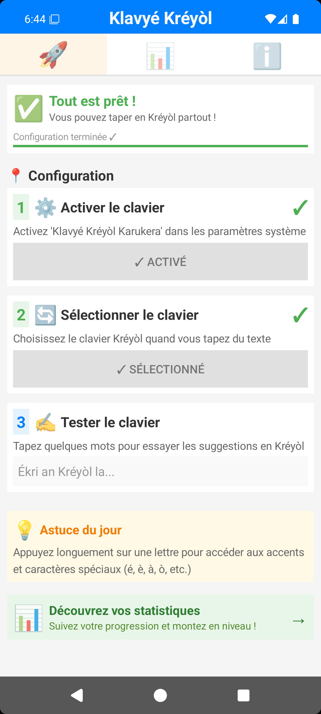 Clavier kréyòl Karukera en Action