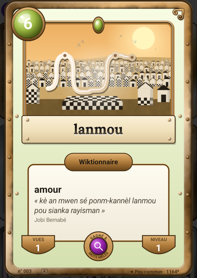 La carte « lanmou » ouverte, le cimetière de Morne-à-l'Eau et ses caveaux à damier noir et blanc